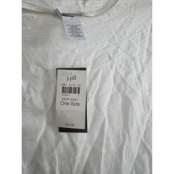 NWT NEW J.JILL PUREJILL OMBRE BLUE WHITE INDIGO WRAP ONE SIZE FITS ALL - Picture 2 of 4